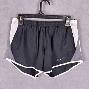 Nike Dri Fit Women's Running Shorts 10K Black White Gray 849394-010 Mesh Medium